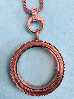 Origami Owl Rose Gold cube chain + locket